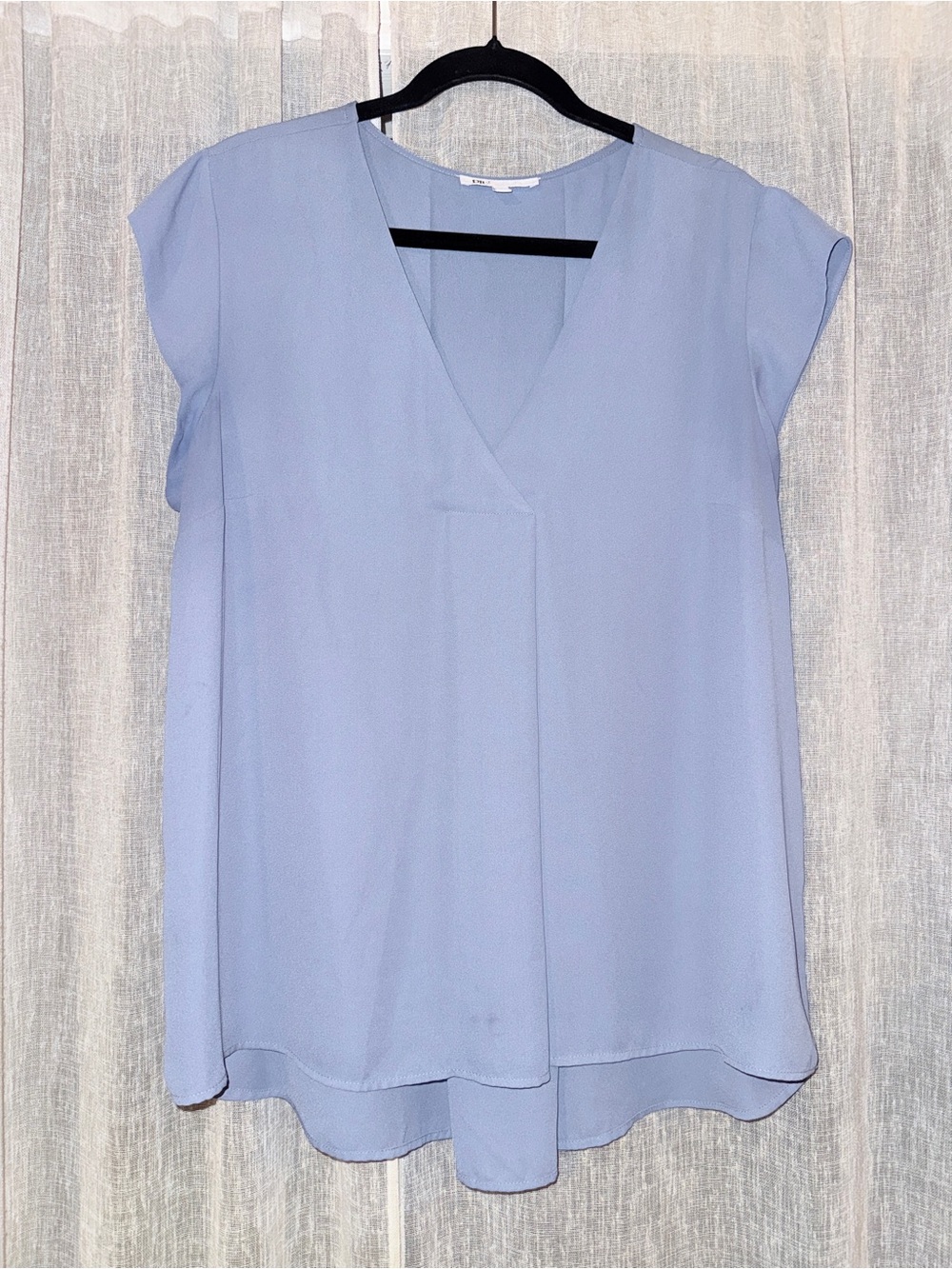 DR2 Pale Blue V-Neck Cap Sleeve Blouse